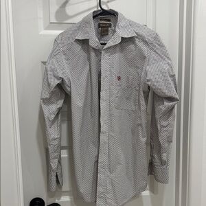 Ariat Men's White and Black Patterned Shirt